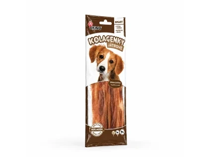 Packshot 204713 Kolagenky játrové 60 g — sólo na bílém, 2k 1:1. Oprava náklonu: tenký plochý sáček (bok nerozšířen), natočení replikováno podle řady Akinu Masíčka (asset abb62b61). Etiketa z BaseLinker packshotu (maketa v Heliosu chybí). Nahrazuje d82c1af3. Vybrána v2 ze 2.