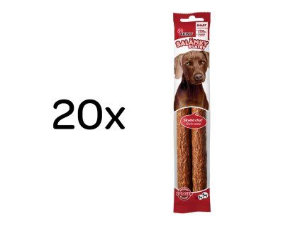 Akinu MLSKA Játrové salámky pamlsek pro psy 22 cm 20 ks