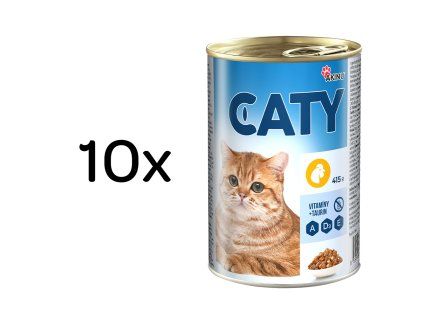 Akinu CATY Drůbeží kousky v omáčce konzerva pro kočky 10 x 415 g