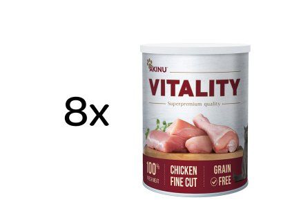 Akinu VITALITY Kuřecí jemně krájené konzerva pro kočky 8 x 400 g