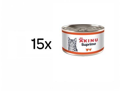 Akinu SUPRIMO Mleté s krůtím konzerva pro kočky  15 x 200 g