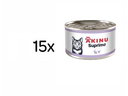 Akinu SUPRIMO Mleté s králičím konzerva pro kočky 15 x 200 g