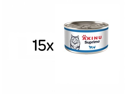 Akinu SUPRIMO Mleté s jehněčím konzerva pro kočky 15 x 200 g