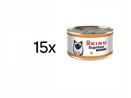 Akinu SUPRIMO SELECTION Kuřecí svalovina bez kosti konzerva pro kočky 15 x 200 g