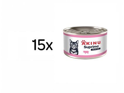 Akinu SUPRIMO SELECTION Vepřové kostky libové svaloviny konzerva pro kočky 15 x 200 g